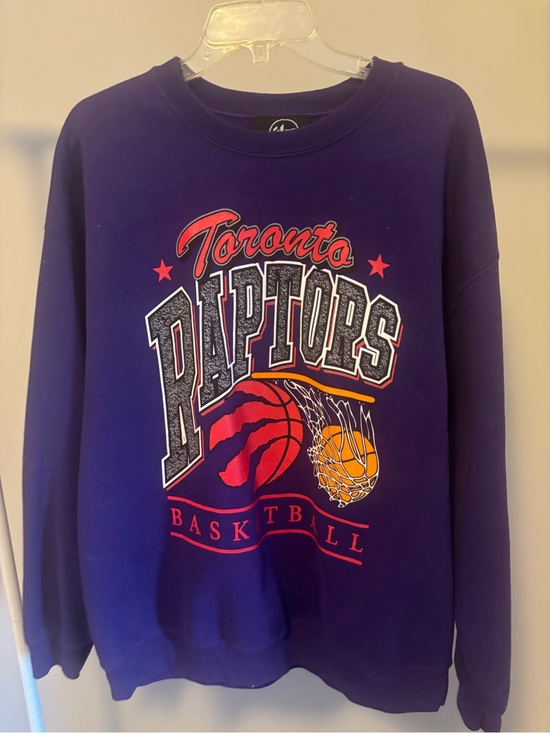 47 Sweaters - Toronto Raptors '47 Purple Logo Crewneck Sweatshirt
